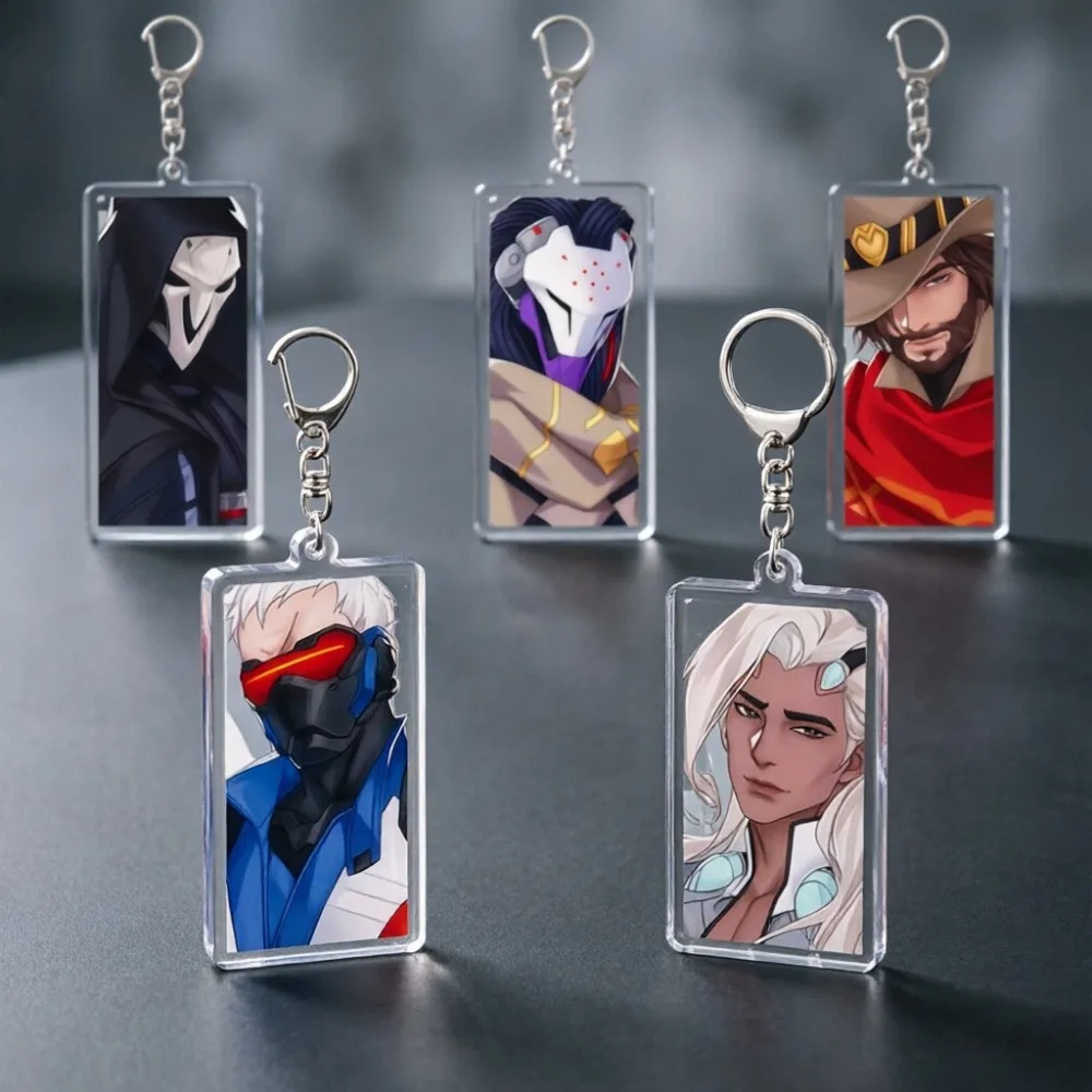 Pingente de Acrílico Criativo para Decoração de Chaveiro do Jogo Overwatch: Reaper, Genji, Cole, Lifeweaver, Soldado - Presente de Festival