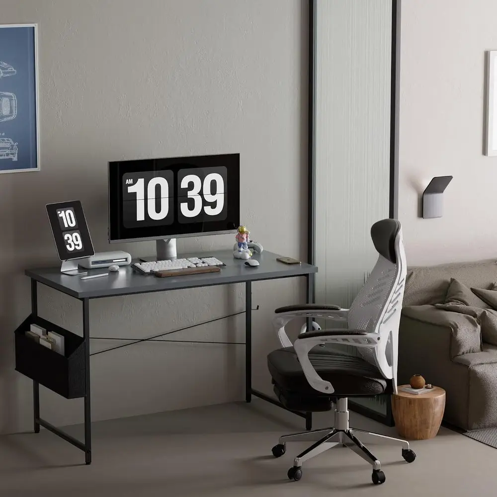 Scrivania compatta 47 con portaoggetti e gancio per cuffie per ufficio domestico e studio