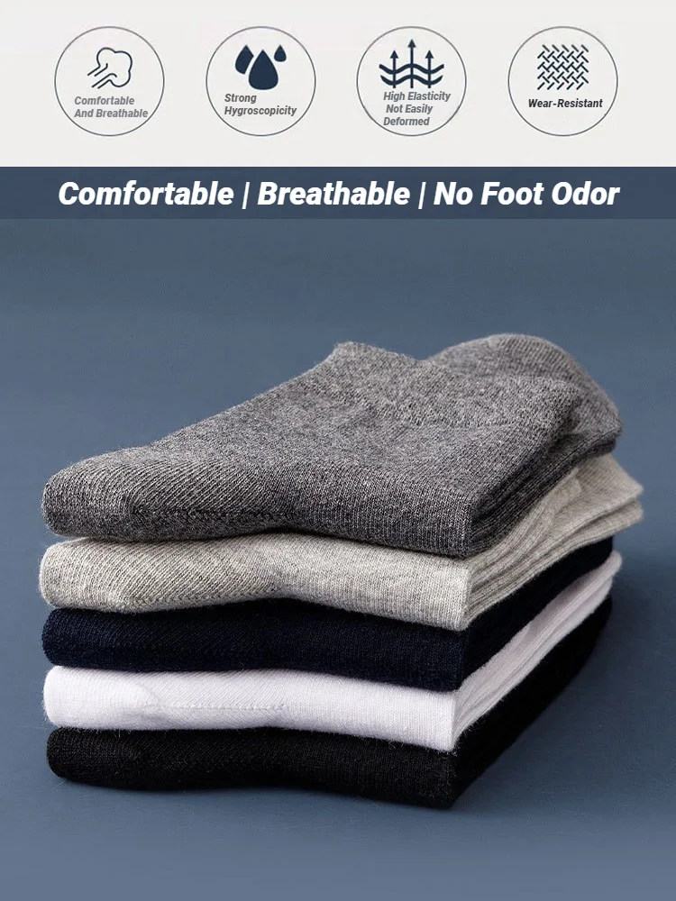 CHUANGERM Men Breathable Sports Stockings Sweat Absorption Deodorant Business Fashion Comfortable Ankle Socks