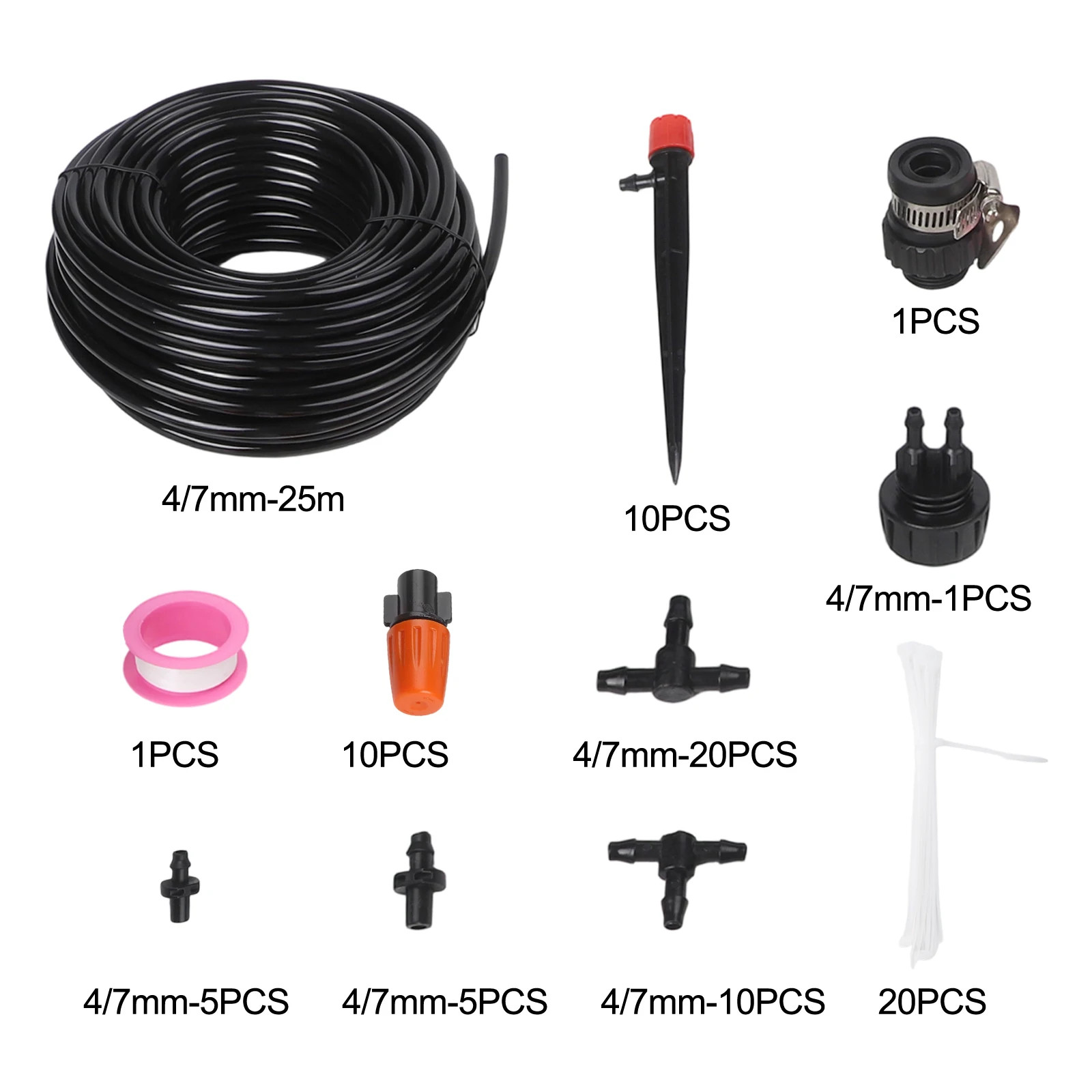 20 Port Drip Irrigation System with 25m Tubing for Garden Greenhouse Lawn and Agricultural Watering Applications