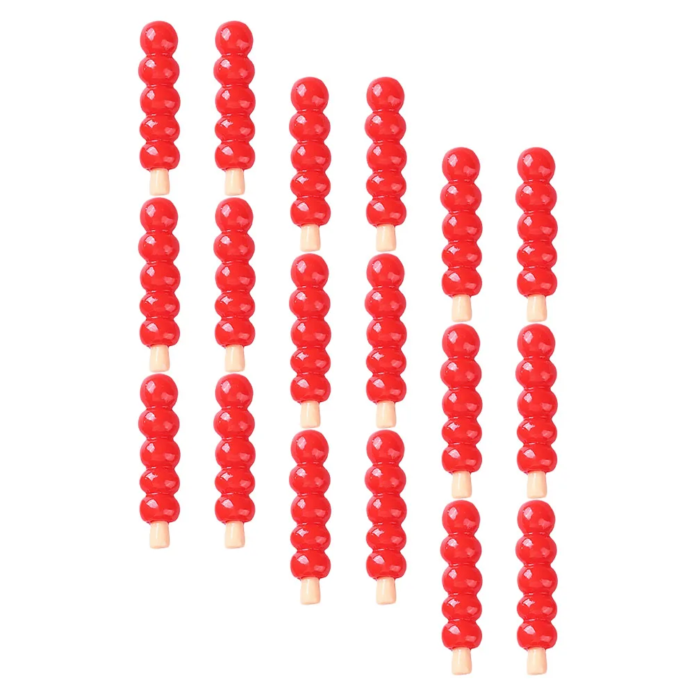 

18pcs Miniature Resin Candy Gourd Decor Tiny Candied Spring Festival Party Supplies Photography Props Mini Chinese