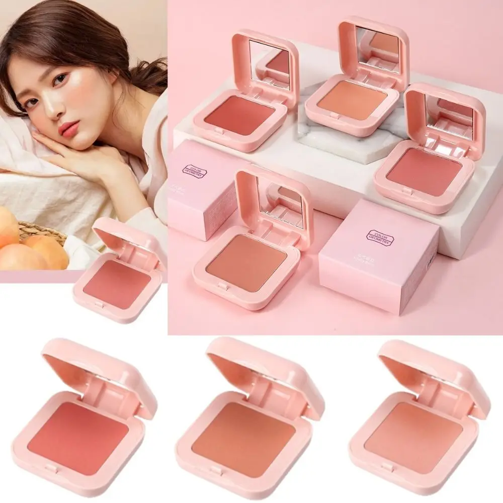 Matte Monochrome Blush Palette Waterproof Monochromatic Face Blusher Cosmetics Brightening Natural Orange Blush Palette Women