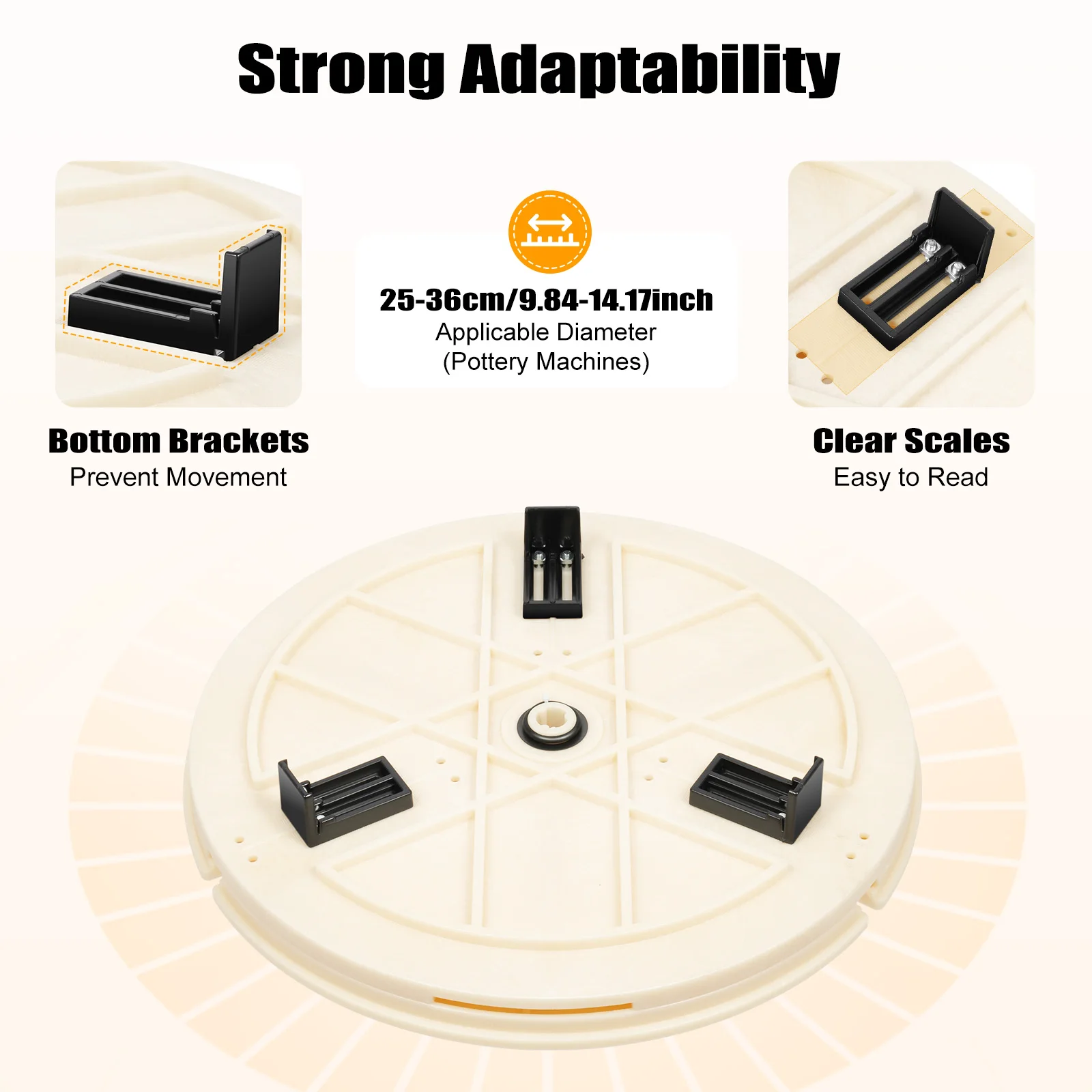 

Professional 39cm Pottery Turntable Clamp, ABS Pottery Trimming Tools, Ceramic Clay Repairing Clip for Sculpting, Shaping