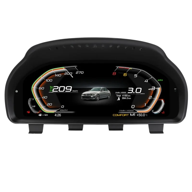 12,3-Zoll-Digital-Armaturenbrett-Tachometer für BMW 5er 6er 7er GT F07 F10 F11 F18 F06 F12 F13 F01 F02 F03 F25 F26 F15 F16 CIC NBT EVO Glasfaser