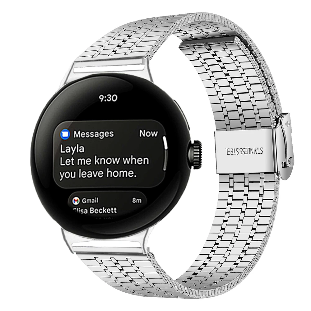 【セール中】Google Pixel Watch用ステンレススチールストラップ、織り時計バンド、ミラノメタル、1 2 3