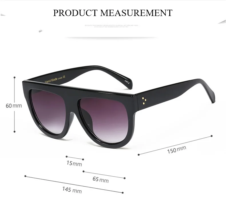 Luxus Flat Top Marke Sonnenbrille für Frauen Designer Semi Round Trend Designer Sonnenbrillen Retro Mode Brillen UV400 – Detail 1
