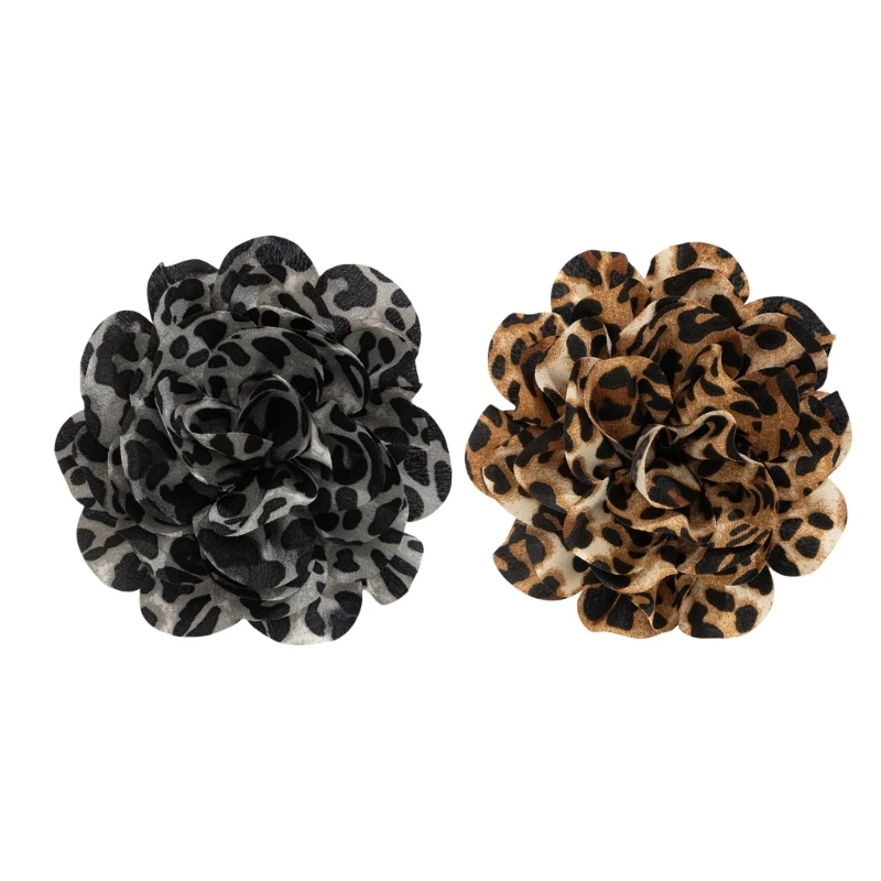 Fashionable Leopard Print Flower Duckbill Clip Brooch for Trendsetters Comfortable to Wear Corsage Easy to Attach Pin