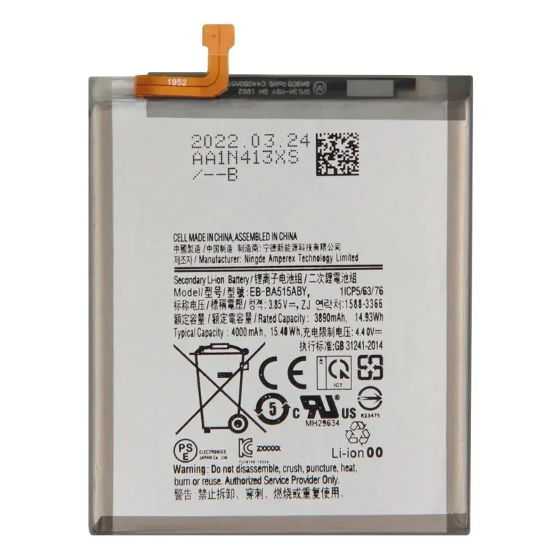 EB-BA515ABY, batteria al litio del telefono di ricambio nuova di zecca + strumento, per batteria ricaricabile Samsung Galaxy A51 + strumento, 4000mAh ,0 ciclo