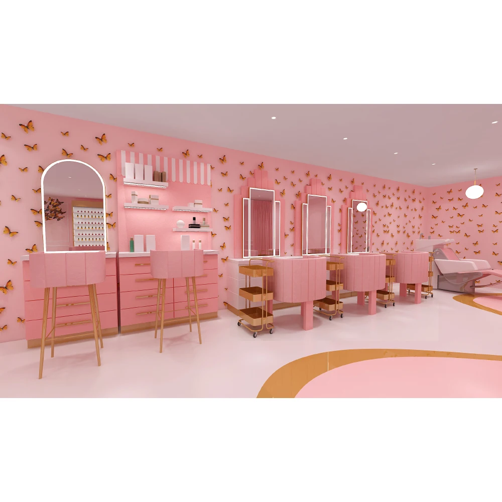 

Mujiang New Style Customized Nail Shop Retail Nail Table Manicure Table For Sale