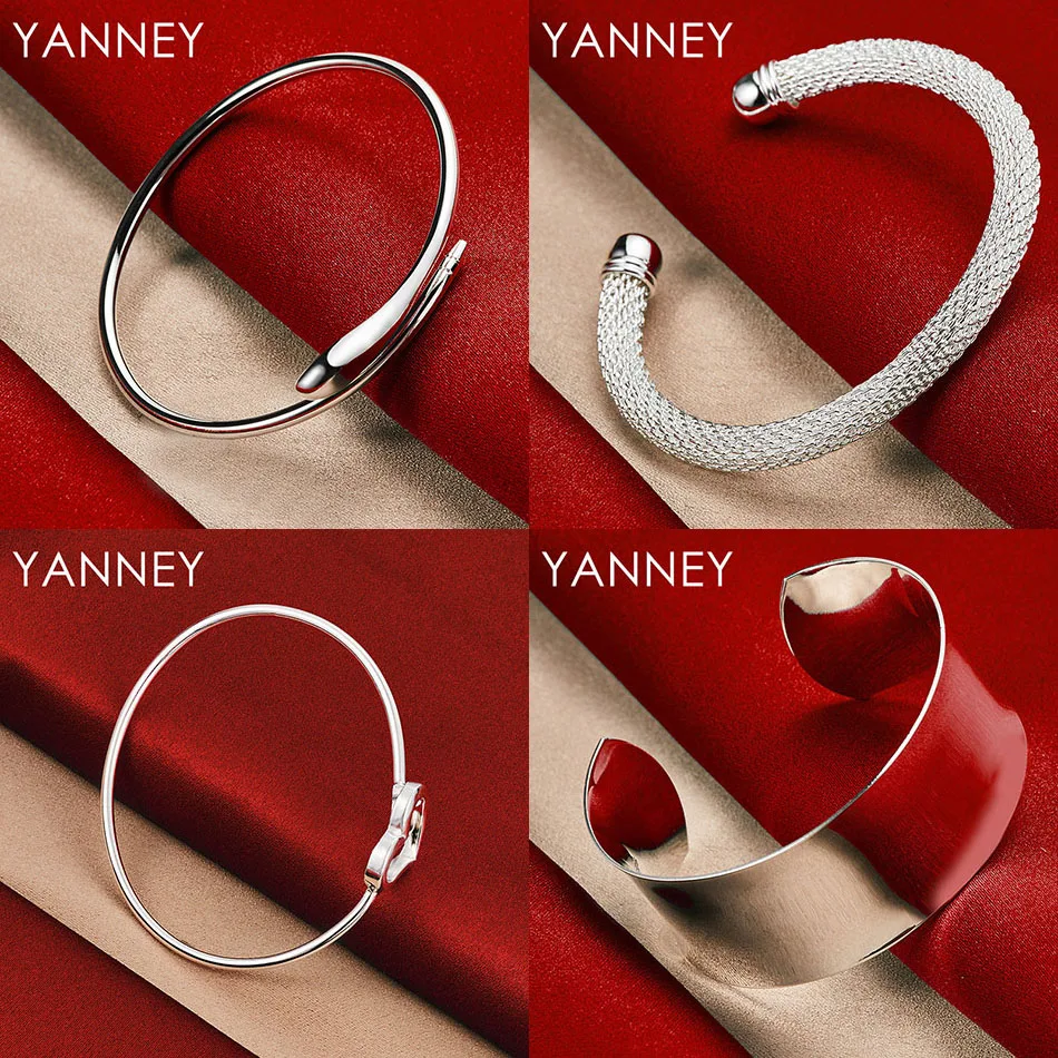 

925 Sterling Silver Bracelet Delicate Heart Shaped Braided Bracelet Women Fashion Gift Jewelry Accessories Wedding Party