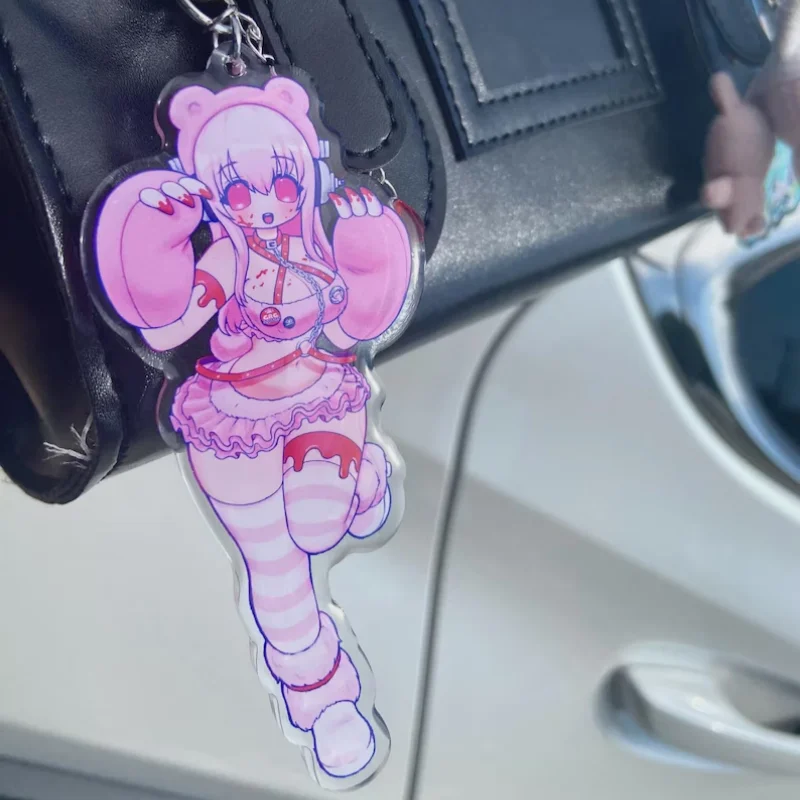 Super Sonico X Gloomy Bear Y2K Anime Vkei Moe Akrylowy Brelok Kolekcjonerski — zdjęcie 2
