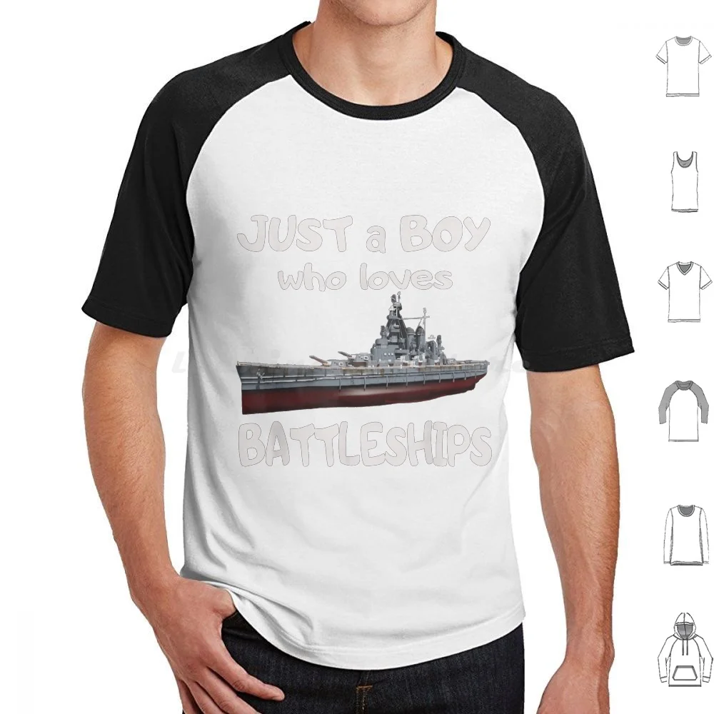 Just A Boy Who Loves Battleships & Uss Bb-55 Showboat Ww2 T Shirt Cotton Men Women DIY Print Just A Boy Who Loves Tractors Just