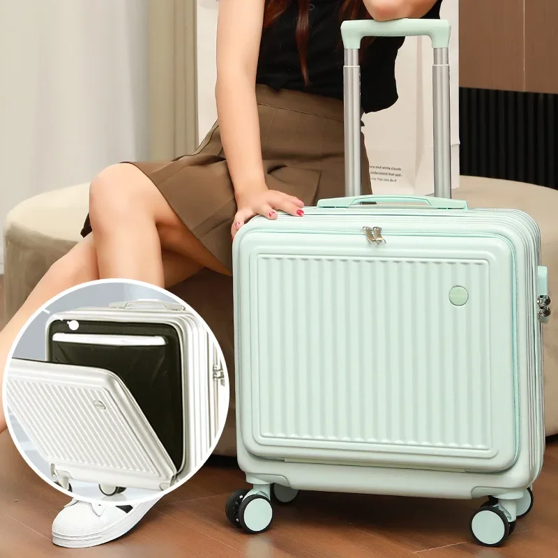 

18 Inch Make-up Bag Trolley Travel Suitcase Boarding Case Mini Password Box Suitcase Portable Bussiness Rolling Luggage Bag