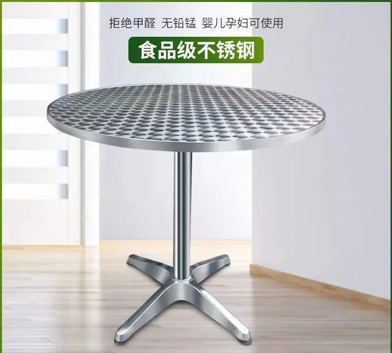 Portable Dining Table Stainless Steel Folding Desk for Students Small Apartment Dormitory Living Room Space Saving Furniture