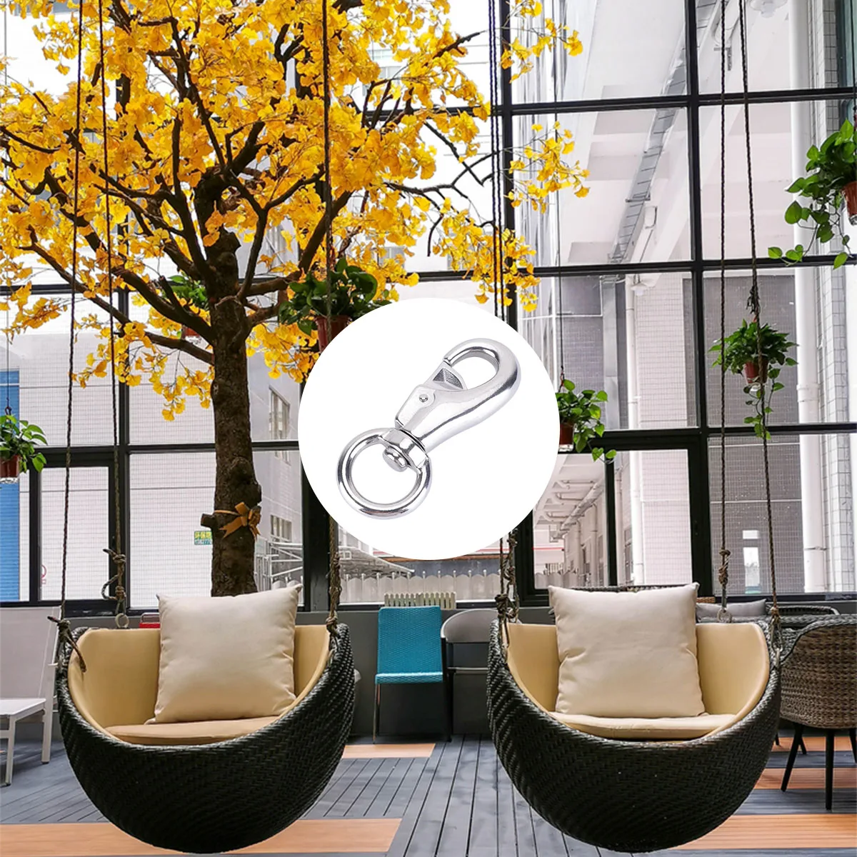 

Swing 102Mm Swivel Hook Snap Hammock Chair Hanging Accessories 300Kg Metal 360 Degree Rotation Hook For Outdoor Diving Surfing