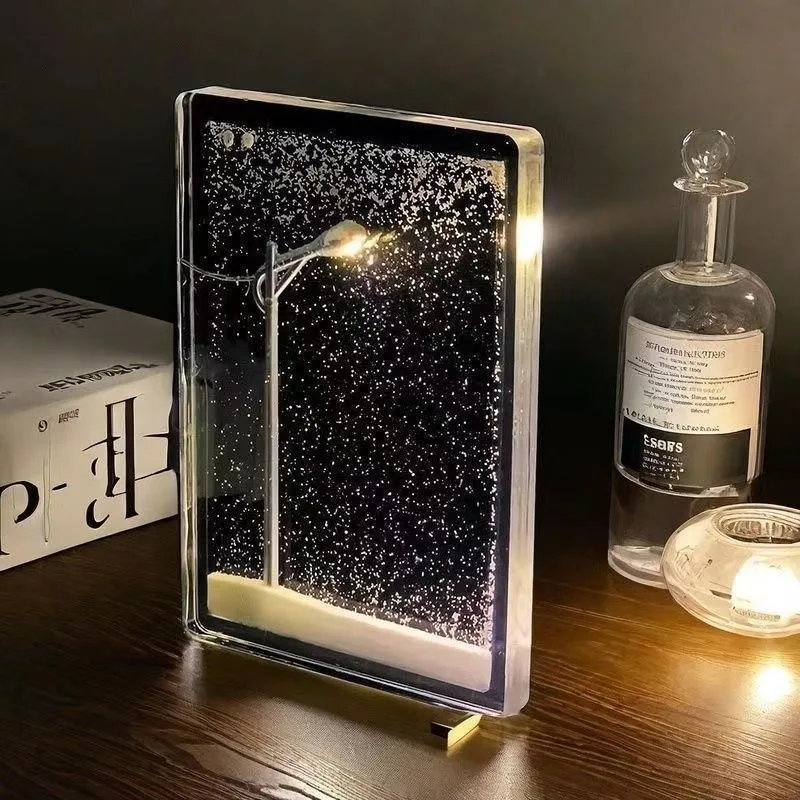 

Snowy Night DIY Nightlight Romantic Minimalist Night Light Handmade Bedroom Mood Lights Indoor Decoration Items Home Desk Lamp