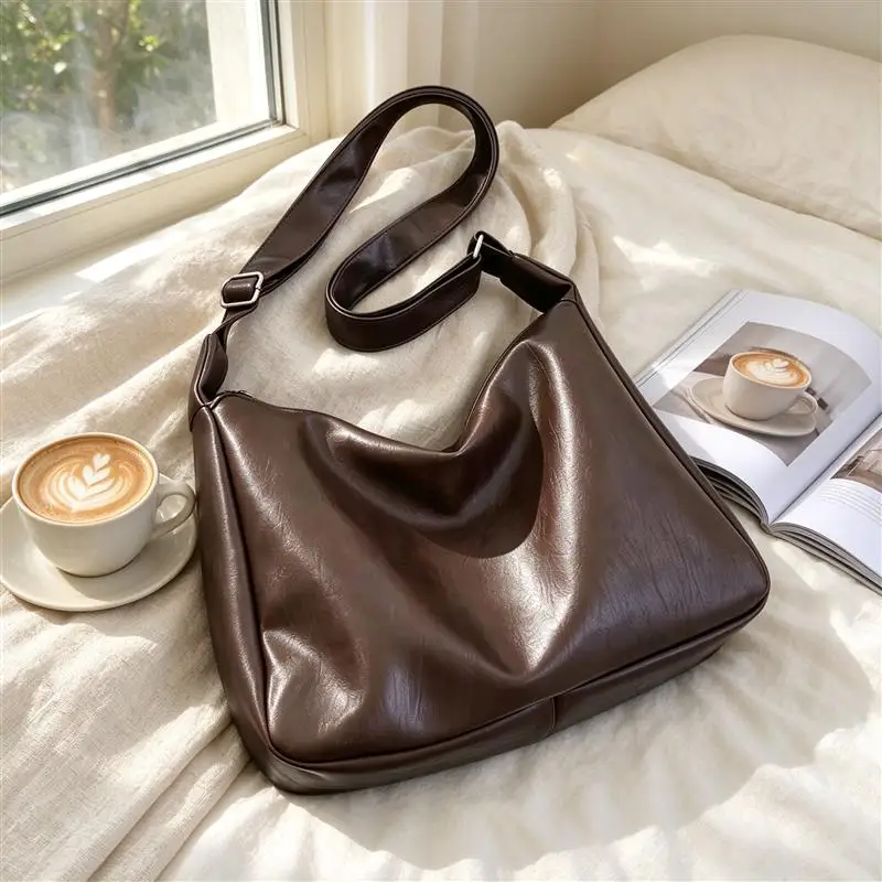 Nova bolsa tote, bolsa de ombro feminina, estilo retrô, simples, grande, bolsa tote