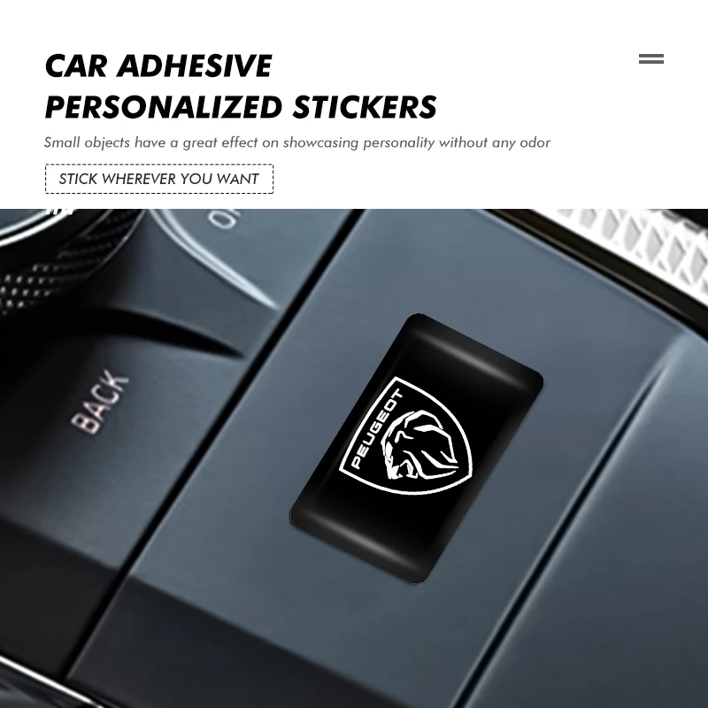 Car Self-Adhesive Square Drip Adhesive Personalized Stickers For Peugeot 2008 3008 307 308 206 207 208 407 508 5008 106 107