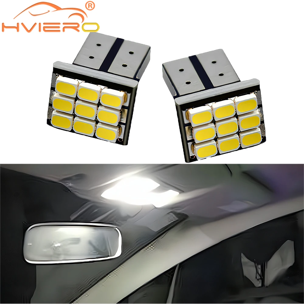 2Pcs Car Led T10 W5W 1206 9smd Auto Marker Bulb Interior dome Clearance Light LED 12V DC Parking lights Side Bulbs Reading Lamp