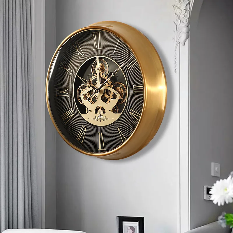 Living Room Luxury Clock Wall Fashion Minimalist Design Round Aesthetic Wall Watch Modern Interior Reloj Pared Home Decoration