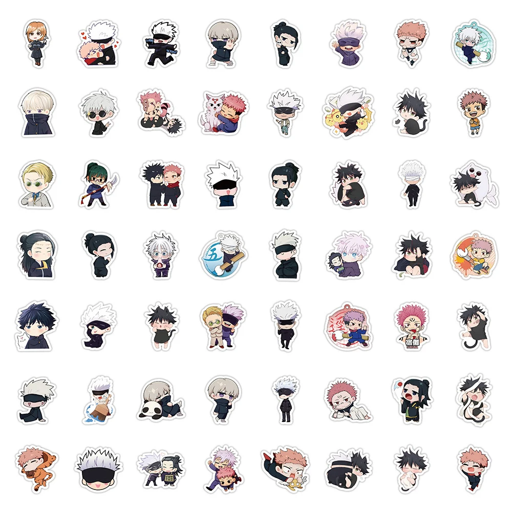 10/30/60pcs Cute Anime Jujutsu Kaisen Stickers Cartoon Decals for Kids Toys Laptop Motorcycle Notebook Phone Waterproof Sticker