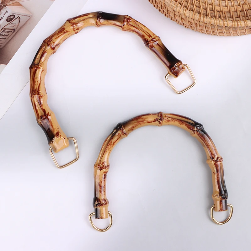 1PC Gift Box Handle Bamboo Purse Handles Handbag Band Handle Shoulder Bag Strap DIY With Buckle Bag Accessories