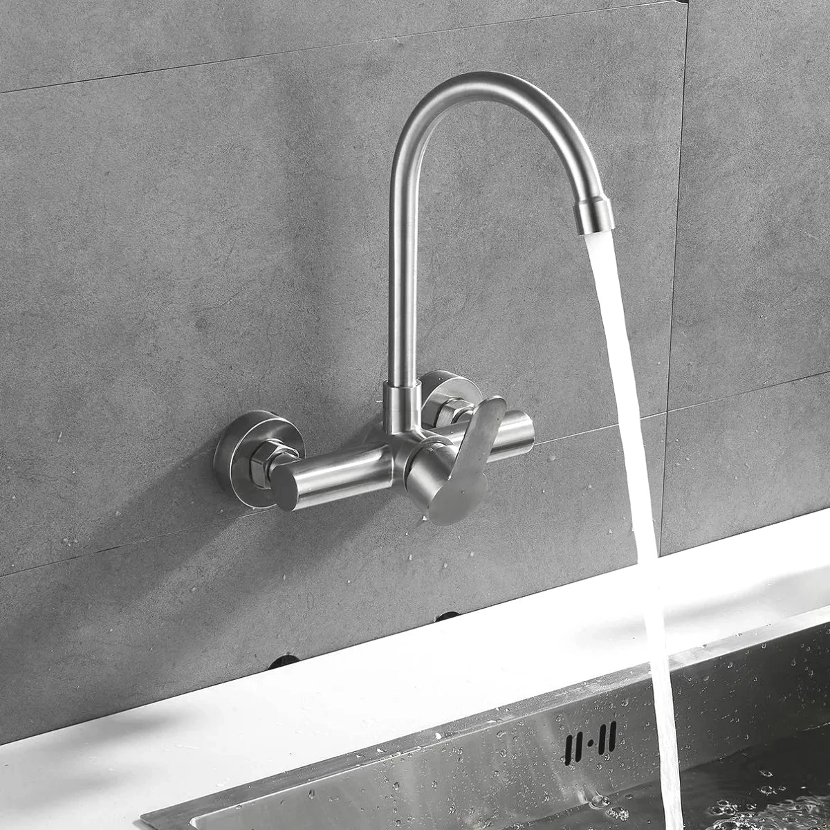 

Wall Kitchen Faucet Commercial Sink Faucet Wall Mounted Cold and Hot Rotating Kitchen Faucet Torneiras De Cozinha Batidora