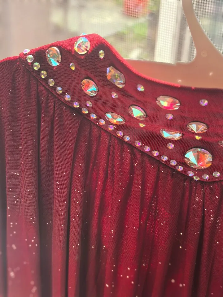 Traje de danza del vientre para mujer Otoño/Invierno danza Oriental hecho a mano diamante práctica clase disfraz conjunto de actuación en escenario