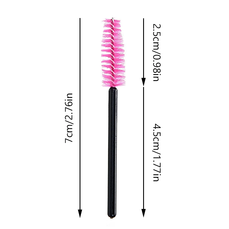 50 Stuks Wegwerp Wimperborstels Korte Nylon Wenkbrauwborstel Mascara Wands Applicator Wimpers Extension Tools