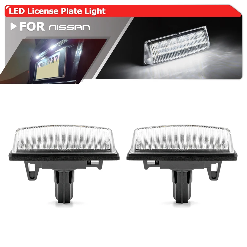 

2x Fits For Nissan Teana Tidda Altima JX35 Sylphy Sunny Pathfinder Quest Pulsar Led License Plate Lights Auto Tag Lamps