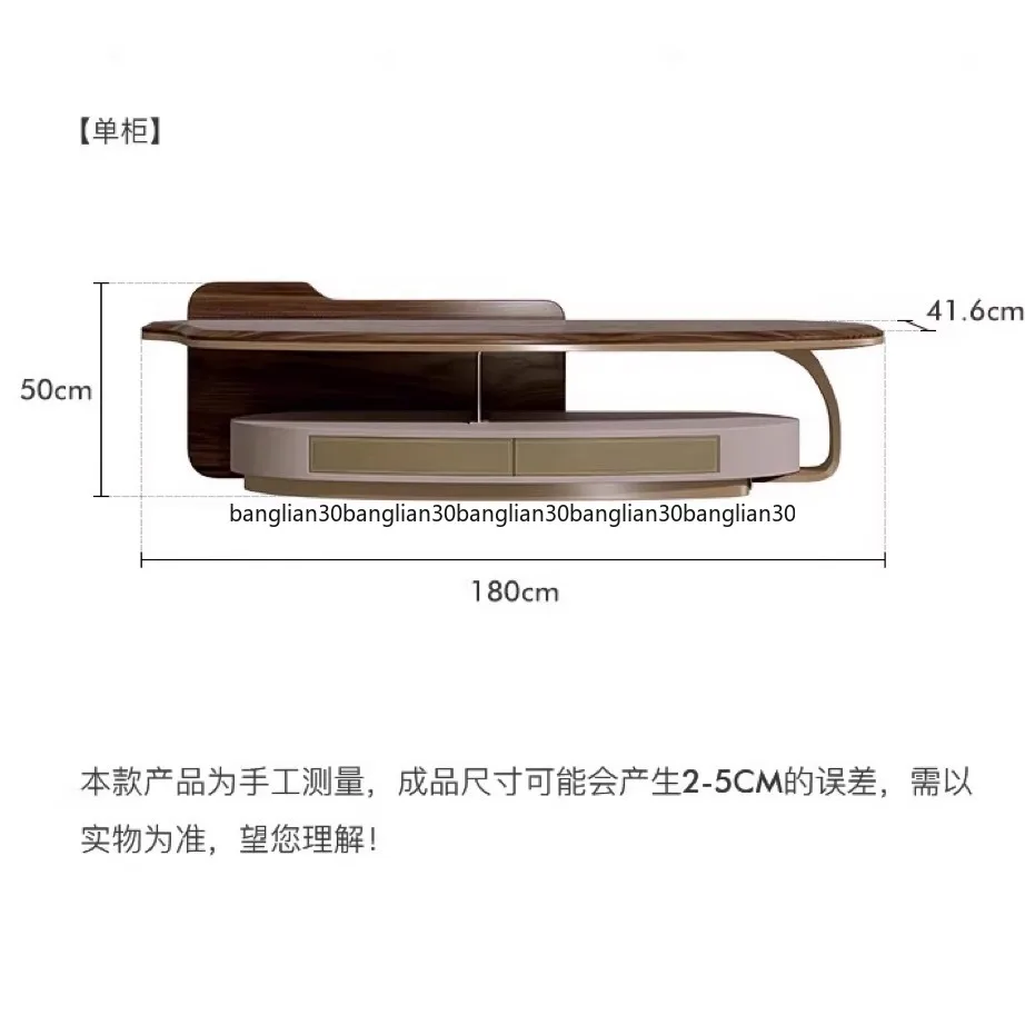 

Handmade Light Luxury Furniture Villa Floor Living Room Home High-end Designer Special-shaped Walnut Coffee Table