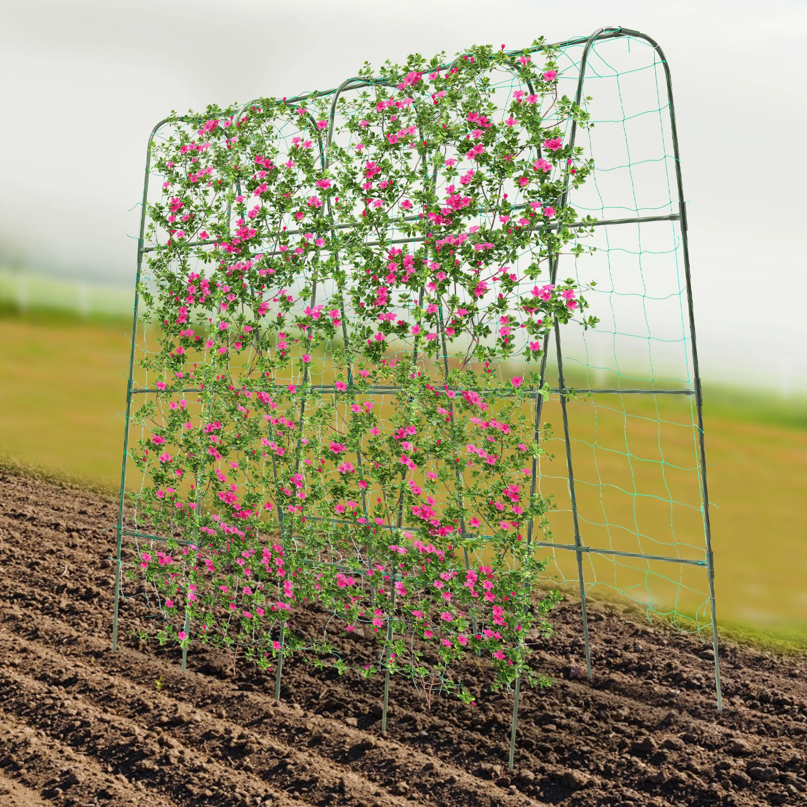 정원 아치 터널 격자 녹 저항 식물 등반을 위한 야외 오이 격자 농지를 위한 강력한 구조
