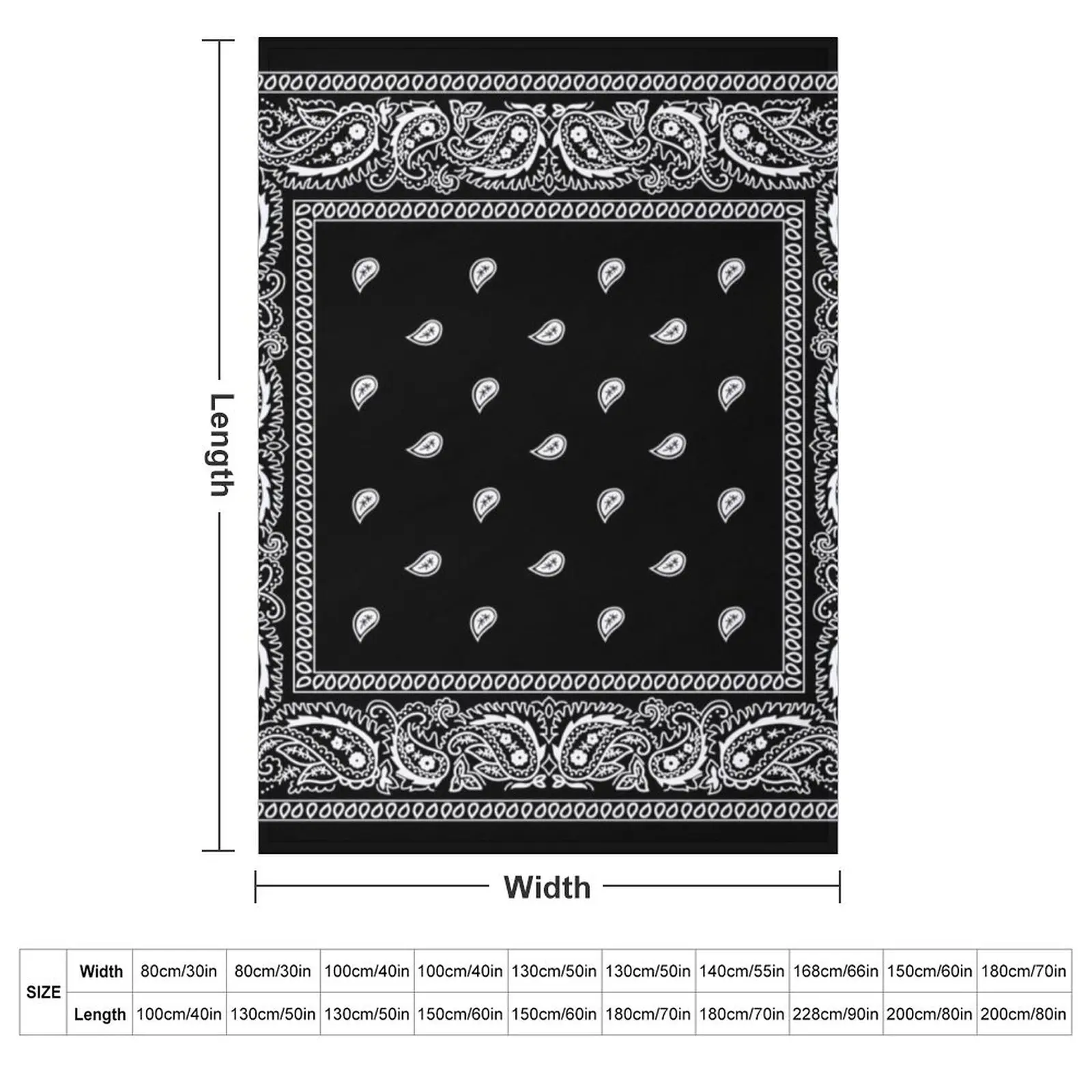 Bandana Black Throw Blanket Thins Heavy Luxury Designer For Baby Blankets
