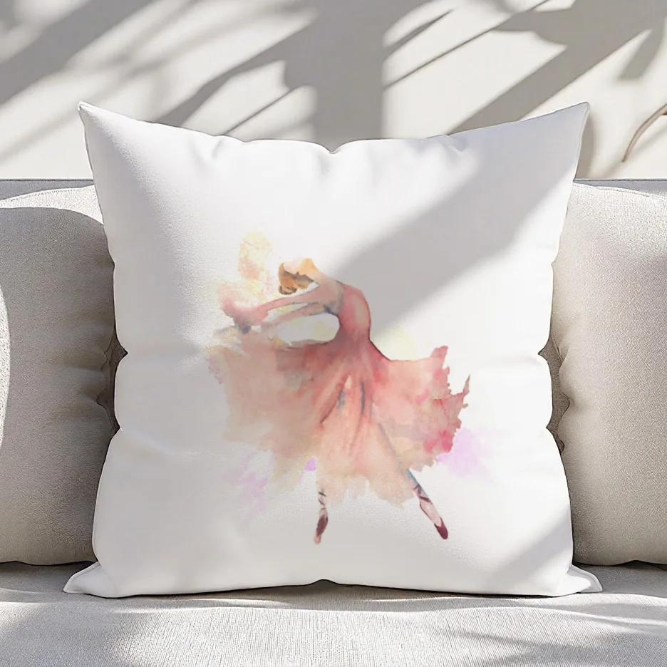1pc Abstract Watercolor Figure Motif Pillowcase for Home Decoration Cushion Cover Polyester 45x45cm 18x18in