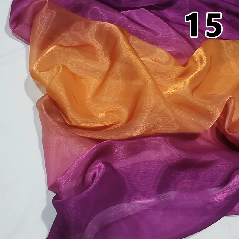 1M Organza Regenbogen-Stoff Bühnentanz-Nähstoff Tüllstoff Kleidung Kleid Hochzeitsdekoration Weiches Garn Zweifarbiger Stoff Lolita-Rock – Detail 4