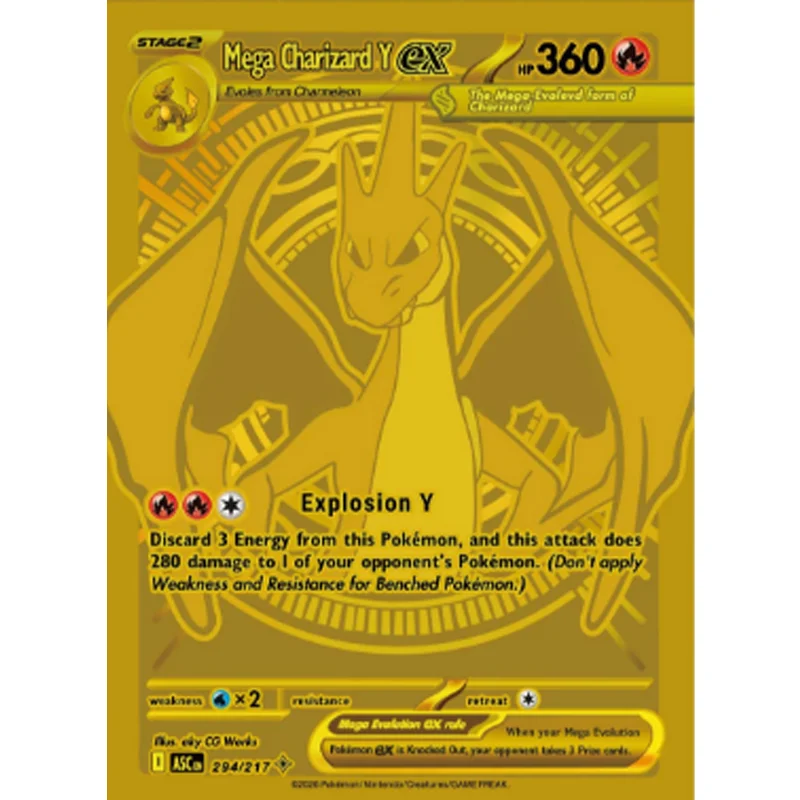 Карта Pokemon Ptcg Card M2A Mega Charizard X Ex - 130/094 Mega Charlizard Y Ex Me02: Phantasmal Flames Pfl Коллекционная аниме-карта