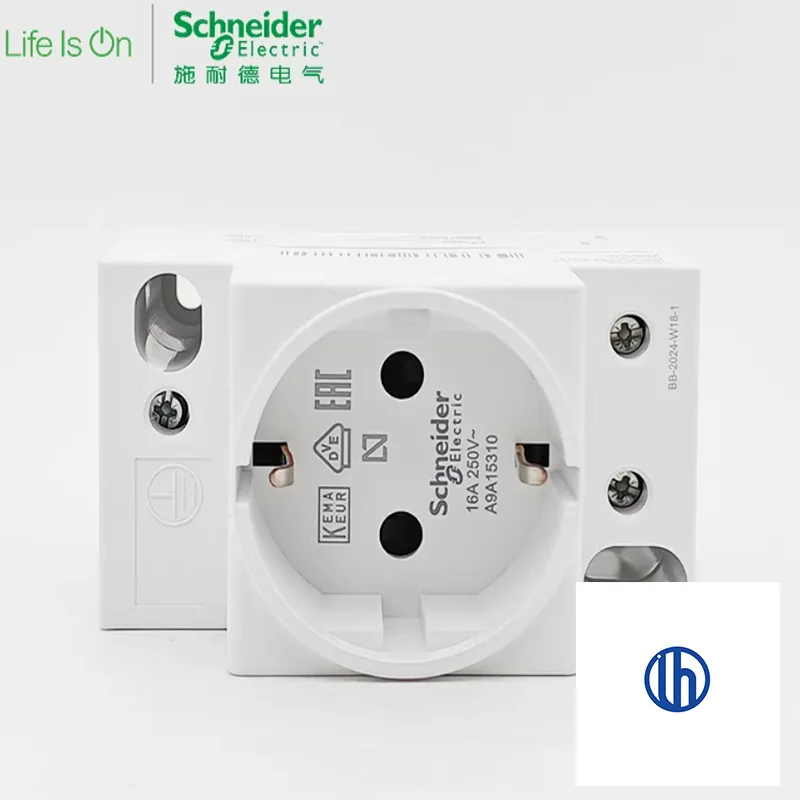 Original Schneider A9A15310 track socket Acti9 iPC 16A 250V 2P+T DIN German plug standard