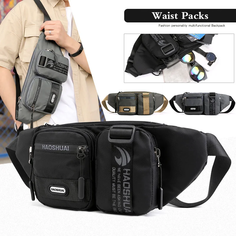 

Nylon Waist Bags For Men 2024 New Arrivals Fanny Pack Brand Casual Man's Belt Banana Bum Pocket Chest Male