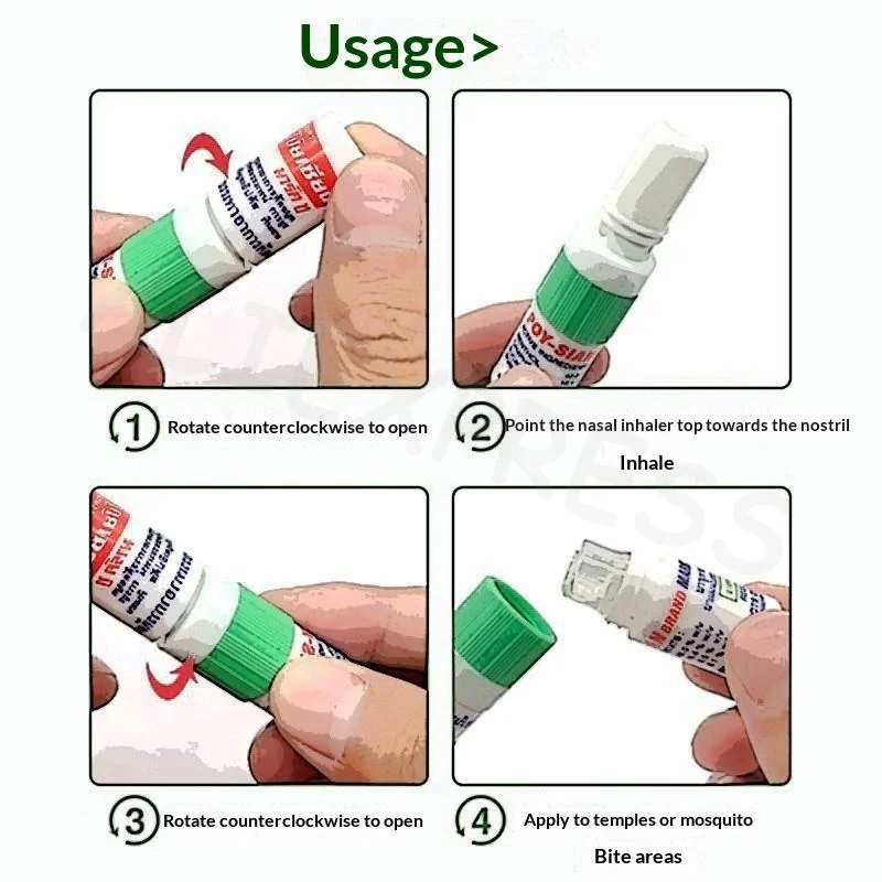 Portable Refreshing Mint Nasal Inhaler Stick 1/2/3Pcs Natural Essential Oil for Work Travel Sleepiness Relief