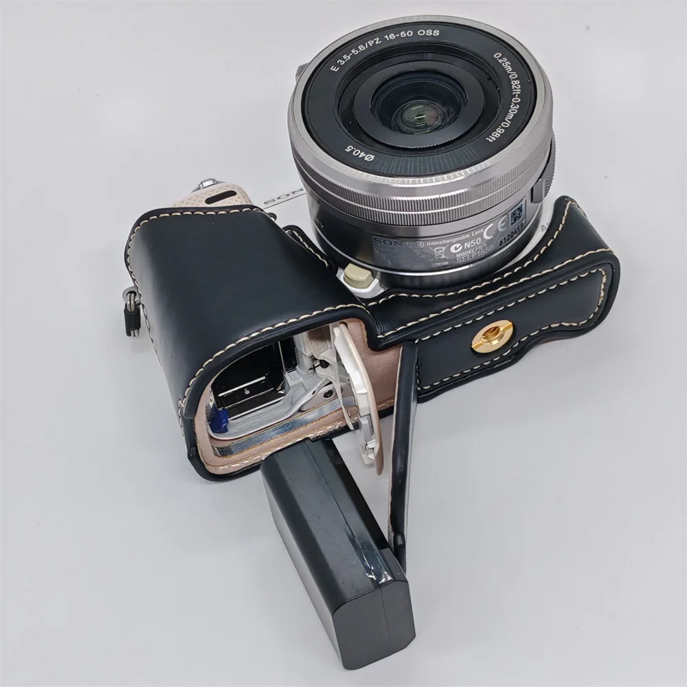 PU Leather Camera Half Case for Sony NEX5 NEX-5 NEX5R NEX-5R NEX5T