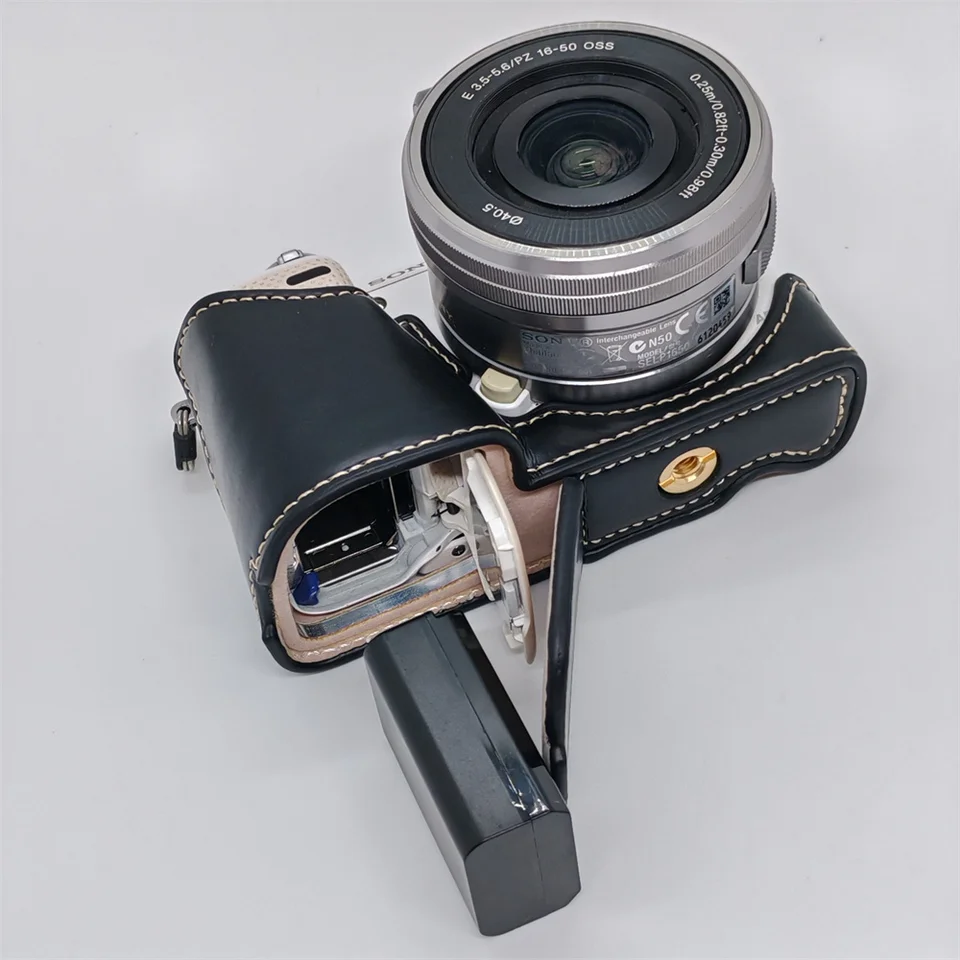 PU Leather Camera Half Case for Sony NEX5 NEX-5 NEX5R NEX-5R NEX5T