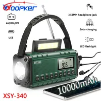 Woopker Radio XSY-340 10000mAh Solar Charging FM/AM/WB Support Alarm Clock 3.5mm Headphone Jack Multi-function Portable Radio