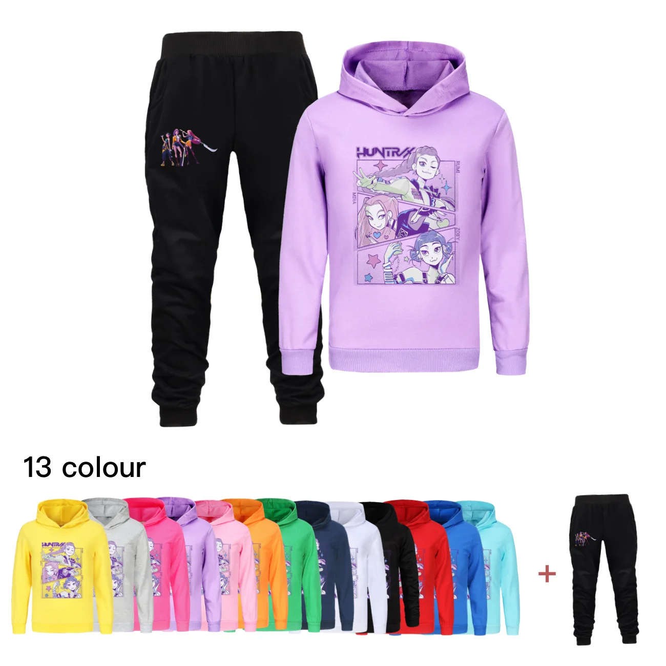 

KPop Demon Hunters Children Clothing Set Fall Kids Hooded Set Boys Girls Casual Sports Pants 2Pcs Hoodies Teens Fashion Suit