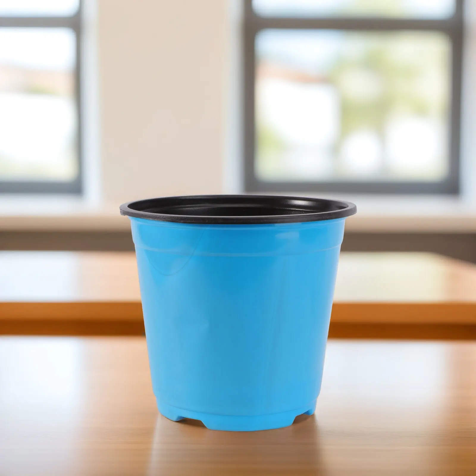 

Blue Large Round Plastic Flower Pots Thickened Bucket for Tree Grass Rose Planting Garden Balcony Office Decoration