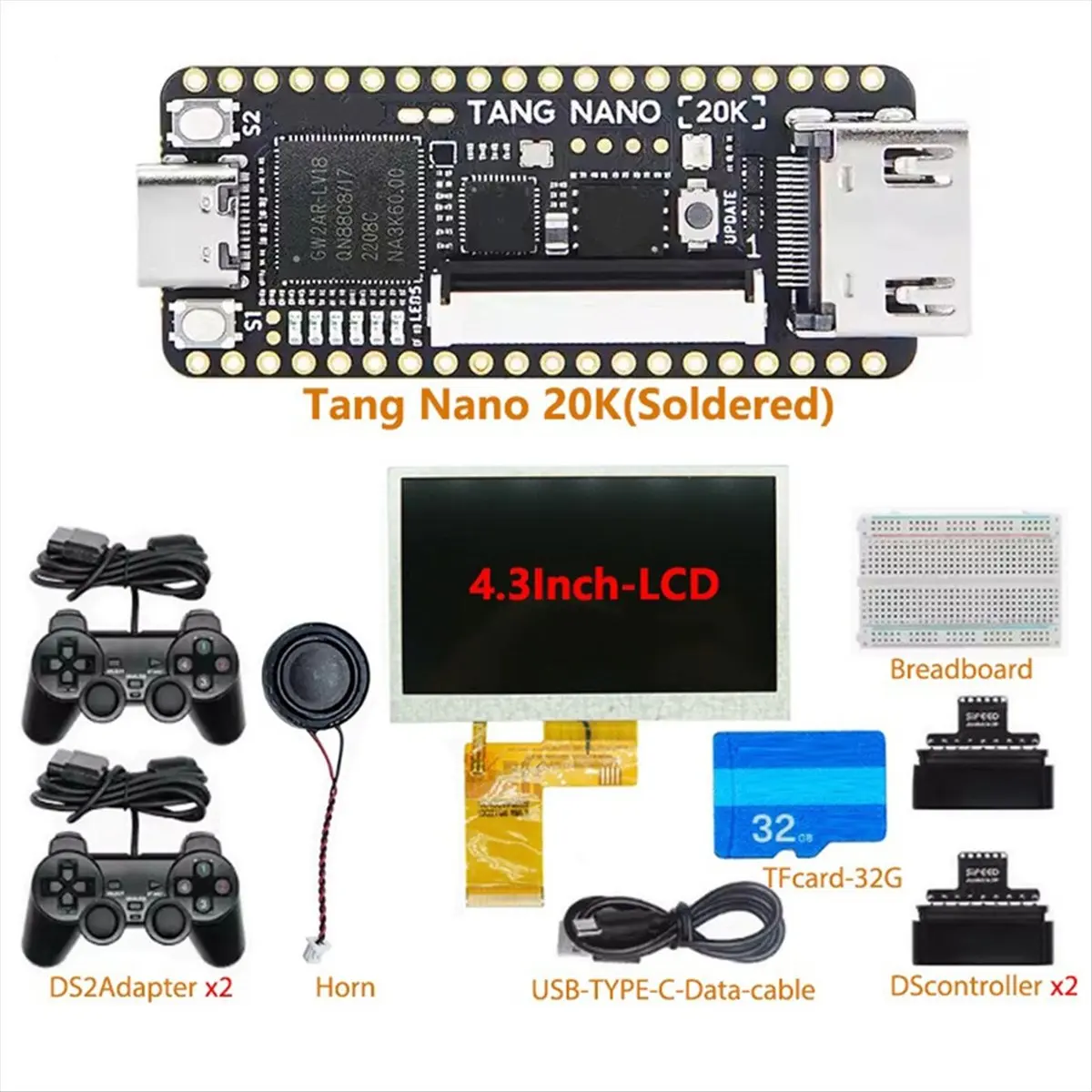 A86G NEW  Nano 20K FPGA RISCV Linux Development Board Retro Game Kits RISCV Linux Retro Game Player with 4.3inch LCD Screen