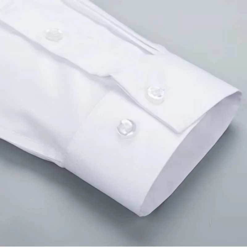 Camicia da uomo in fibra di bambù Micro elasticità manica lunga senza ferro e rughe camicie bianche da ufficio per uomo manica lunga 8XL