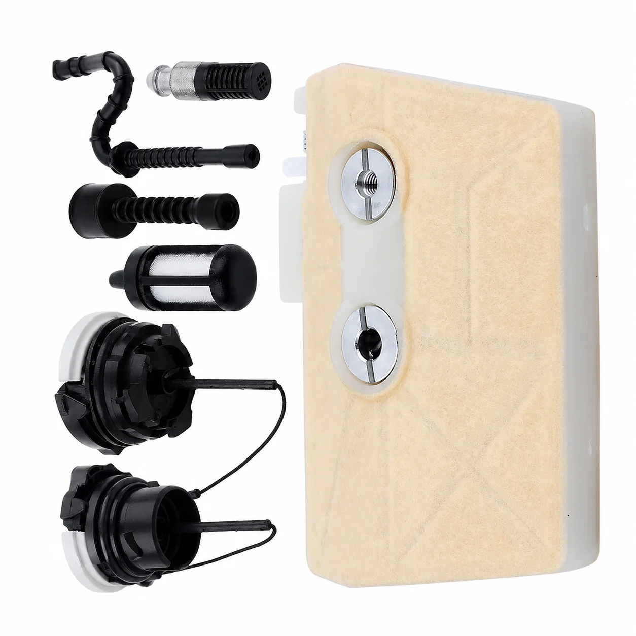 Für Stihl MS380 038 Kettensäge Luftfilter-Set Kraftstofffilter Kraftstoffleitung Ölfilter Ölleitung Kappen Tuning-Kit OEM 1119 120 1607