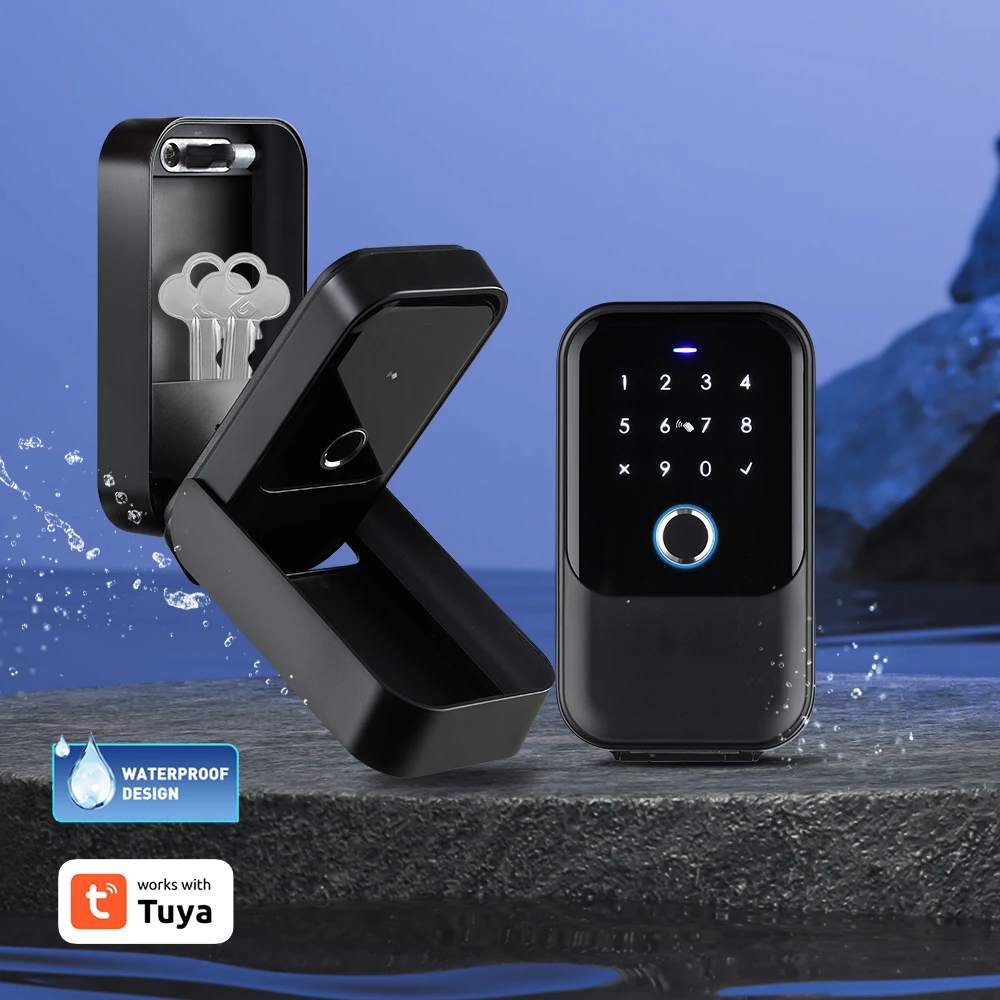 Tuya Smart Life App oder Ttlock App Outdoor wasserdichte Schlüssel Safe Box Sicherheit Finger abdruck Passwort Aufbewahrung schloss Schlüssel box Diebstahls icherung