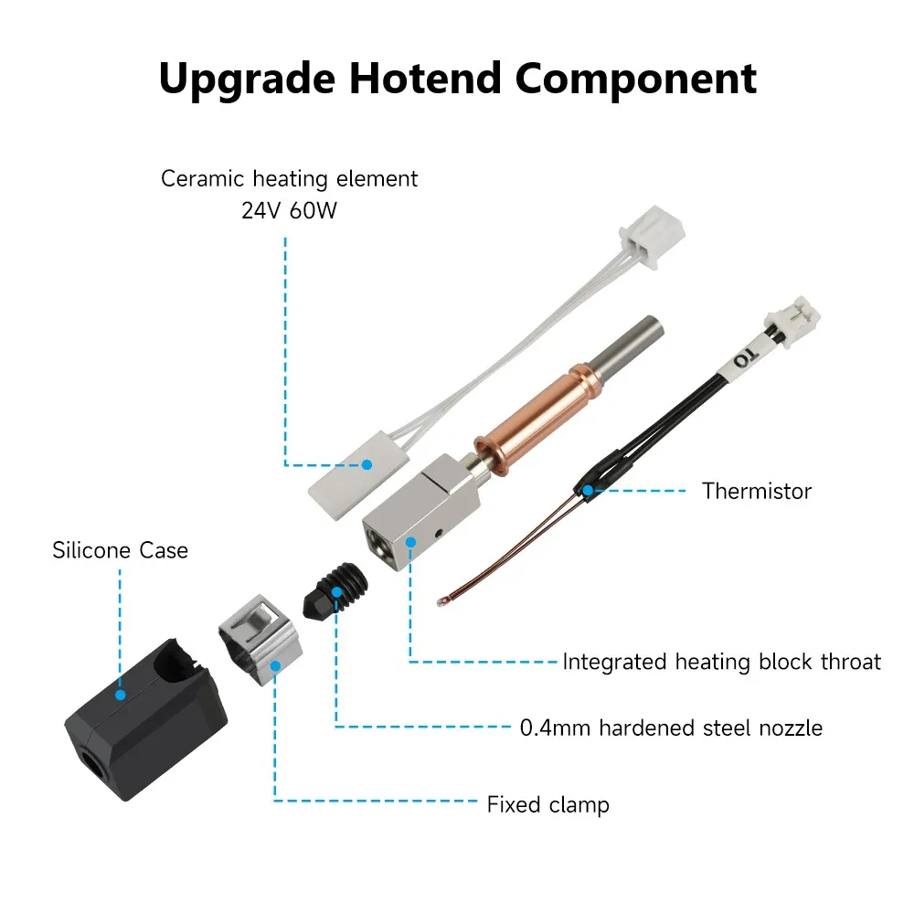 Ulepszenie Hotendu Anycubic Kobra 3 Ceramiczny Hotend Standardowy Hotend Kobra 3 Combo Dysza Kobra 3 V2 Akcesoria do Głowicy Drukującej — zdjęcie produktu 4