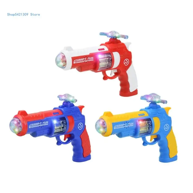 

85WA Musical Light Up Toy Handgun with LED and Sound Effect for Kids Pretend Play Electric Light Up Handgun with Voice Functi